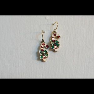 Vintage Candy Cane Festive Earrings
